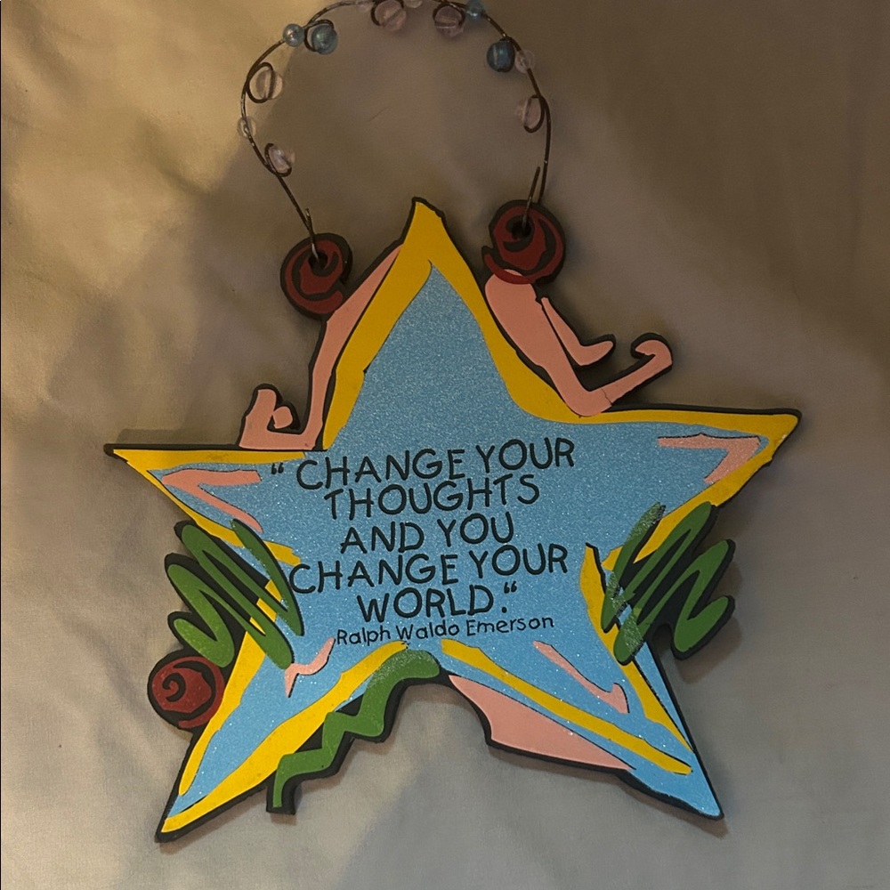 Colorful Star Wall Hanging with Inspirational Quote